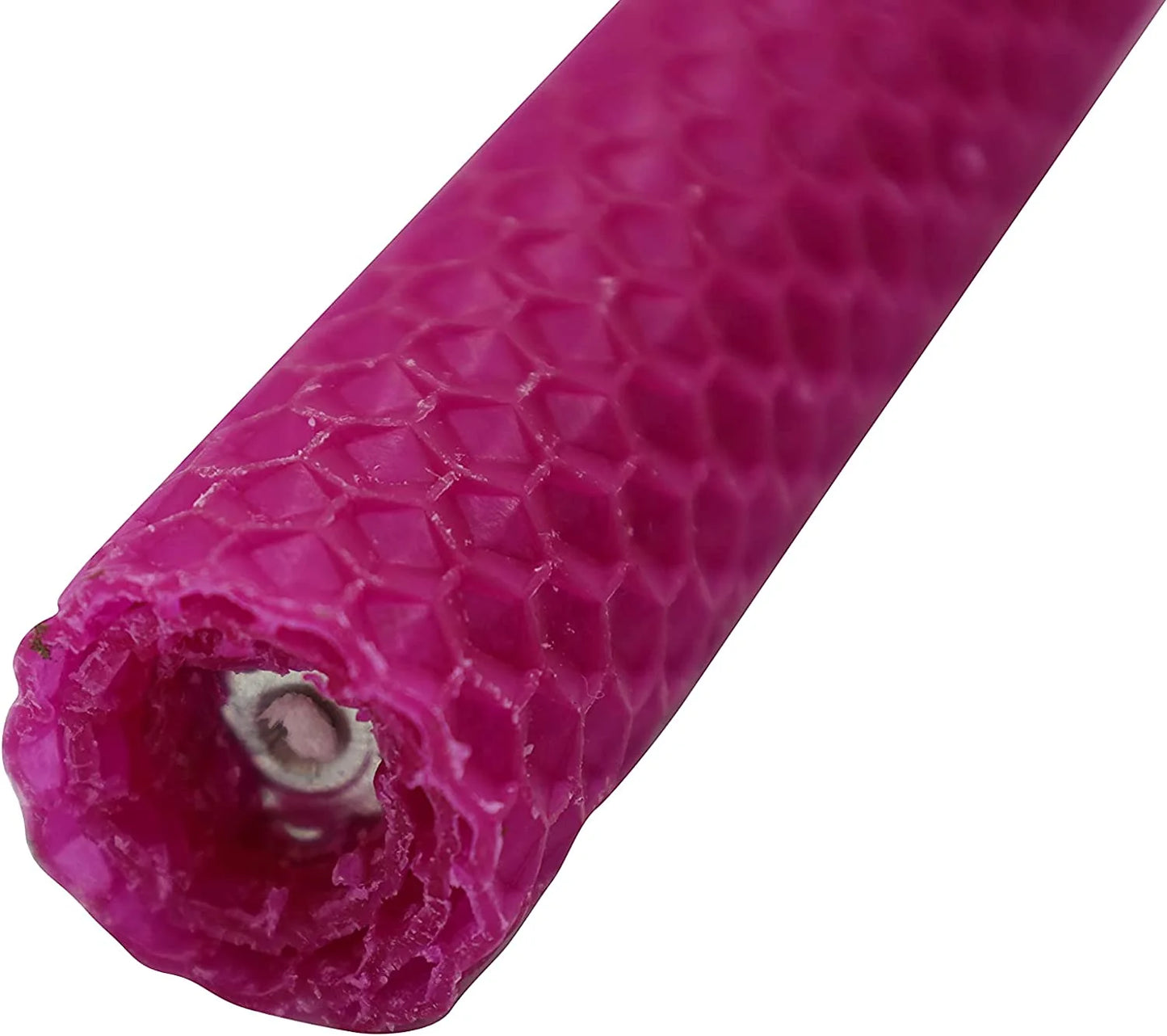 2 Set 100% Pure Natural Handmade Beeswax Honeycomb Hand Rolled Unscented Tapers Candles (1" X 8") Purple