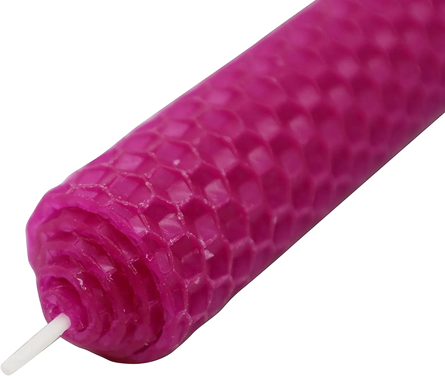 2 Set 100% Pure Natural Handmade Beeswax Honeycomb Hand Rolled Unscented Tapers Candles (1" X 8") Purple