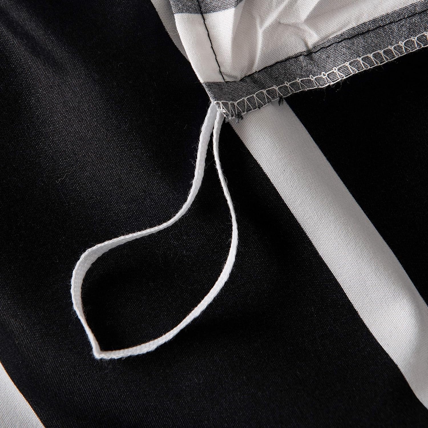Black and White Striped Comforter Set Twin Microfiber Duvet Cover Set 68"X 90"With 1 Duvet Cover and 1 Pillow Sham Soft Lightweight 2 Pieces Bedding Set