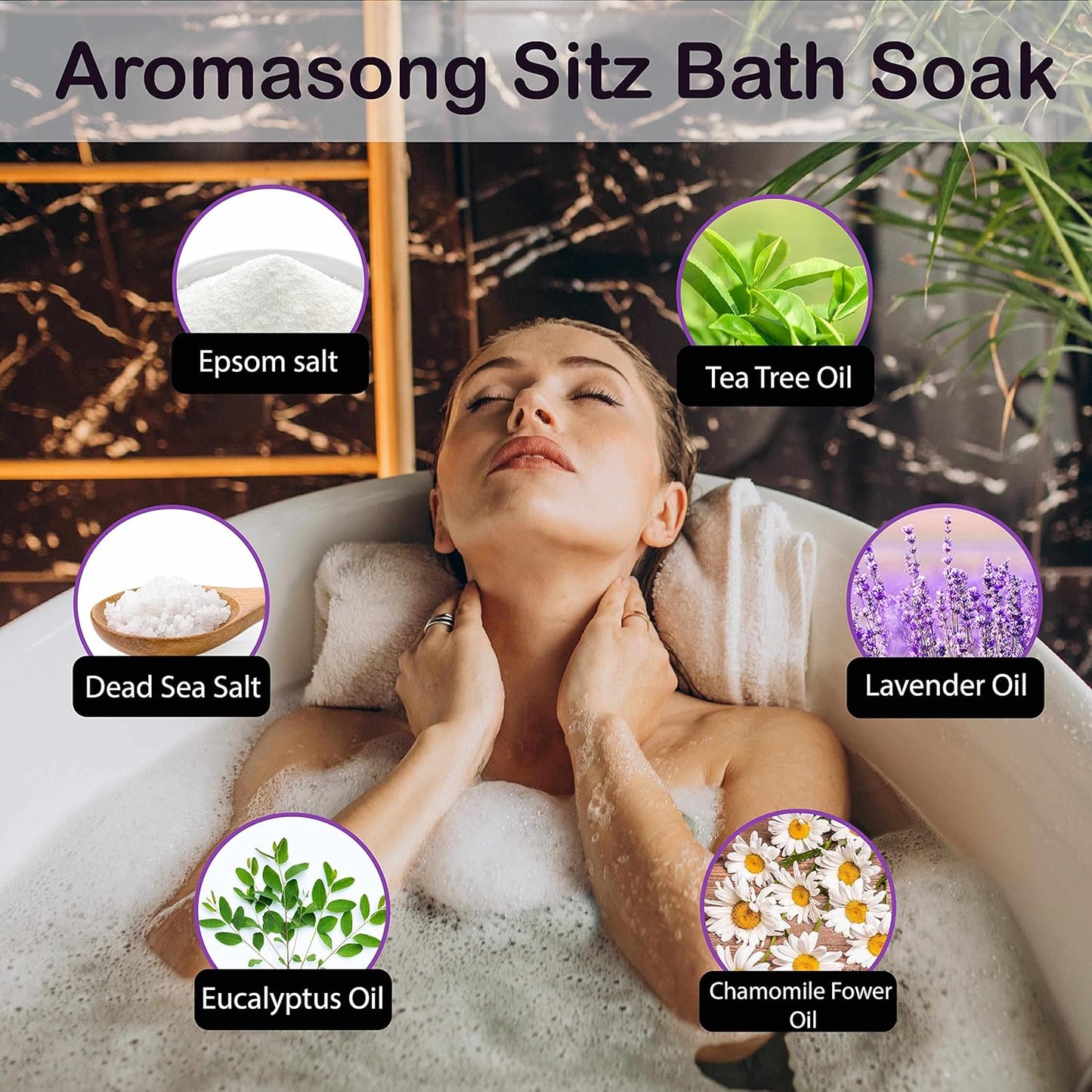 Sitz Bath Postpartum Soak - Made in the USA with Dead Sea Salt & Epsom Salts - Soothing and Calming Ingredients Including Lavender, Chamomile Flower, and Eucalyptus Oil