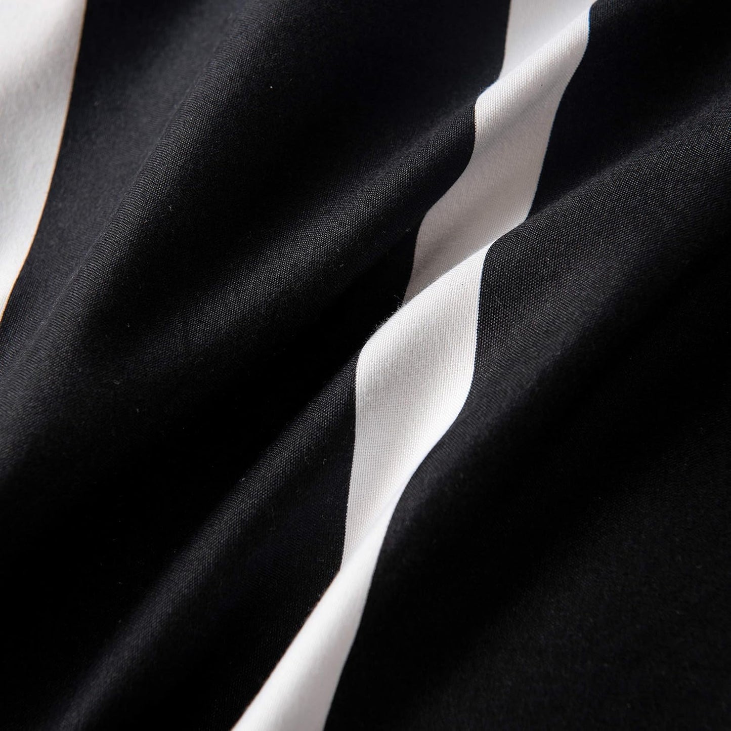 Black and White Striped Comforter Set Twin Microfiber Duvet Cover Set 68"X 90"With 1 Duvet Cover and 1 Pillow Sham Soft Lightweight 2 Pieces Bedding Set
