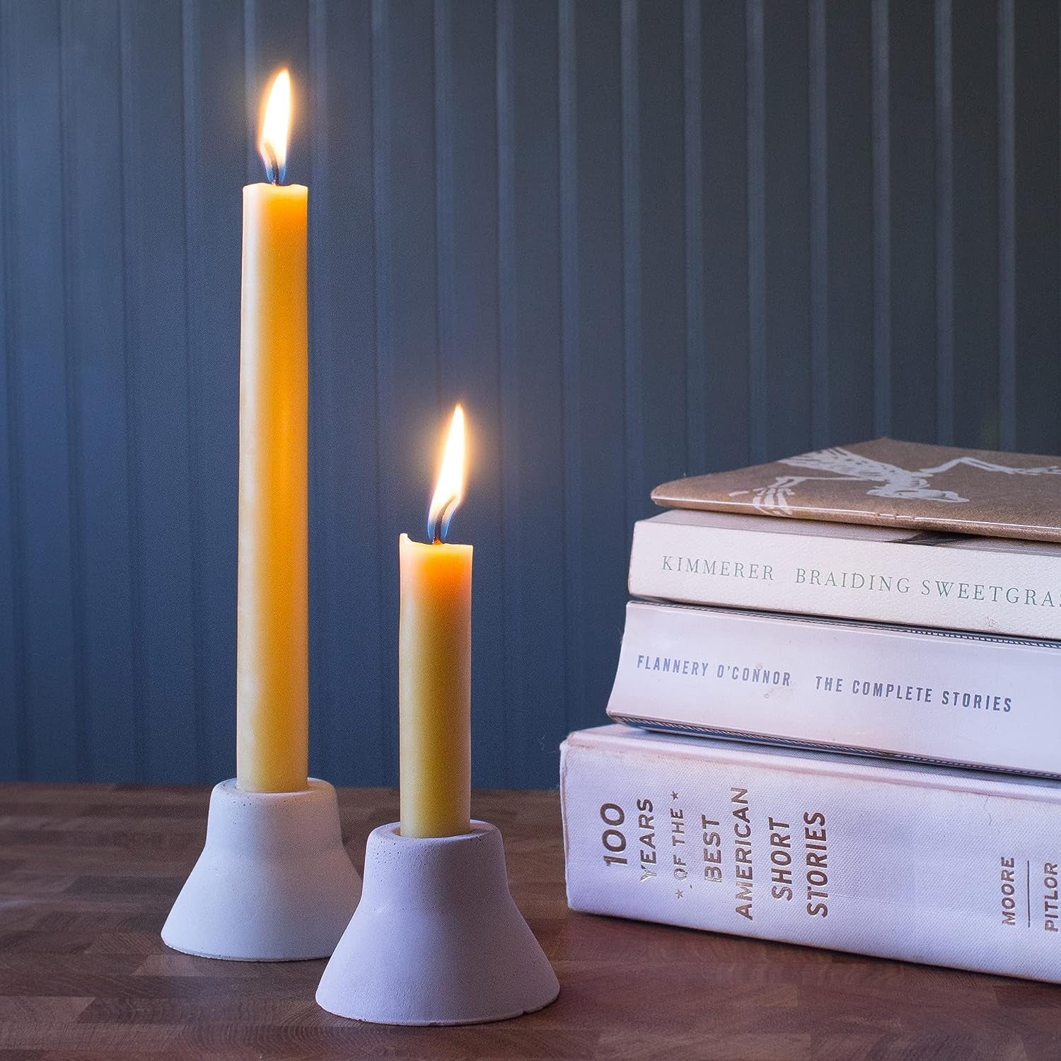 100% Pure Beeswax Taper Candles | Natural Beeswax, Yellow Unscented Tapered | Soy, Paraffin & Fragrance Free | 12 Inch, Bulk 8-Pack | Handmade in Colorado