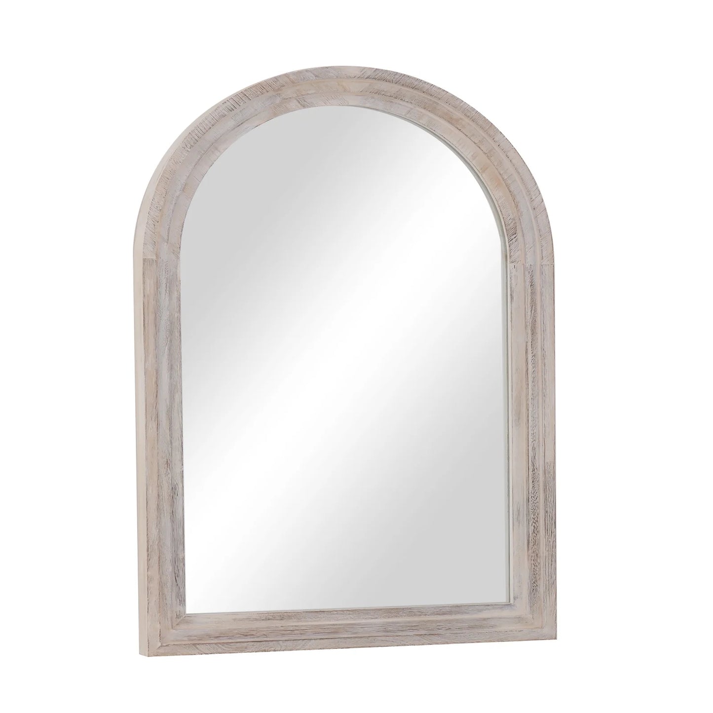 40"X 30" Arched Bathroom Mirror Wall Mirror Wooden Frame,White